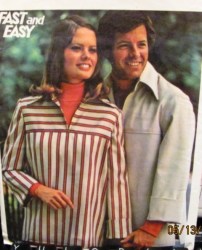 4626 SIMPLICITY MEN'S SEMI-FIT PULLOVER YOKE TOP 70S PATTERN MEDIUM